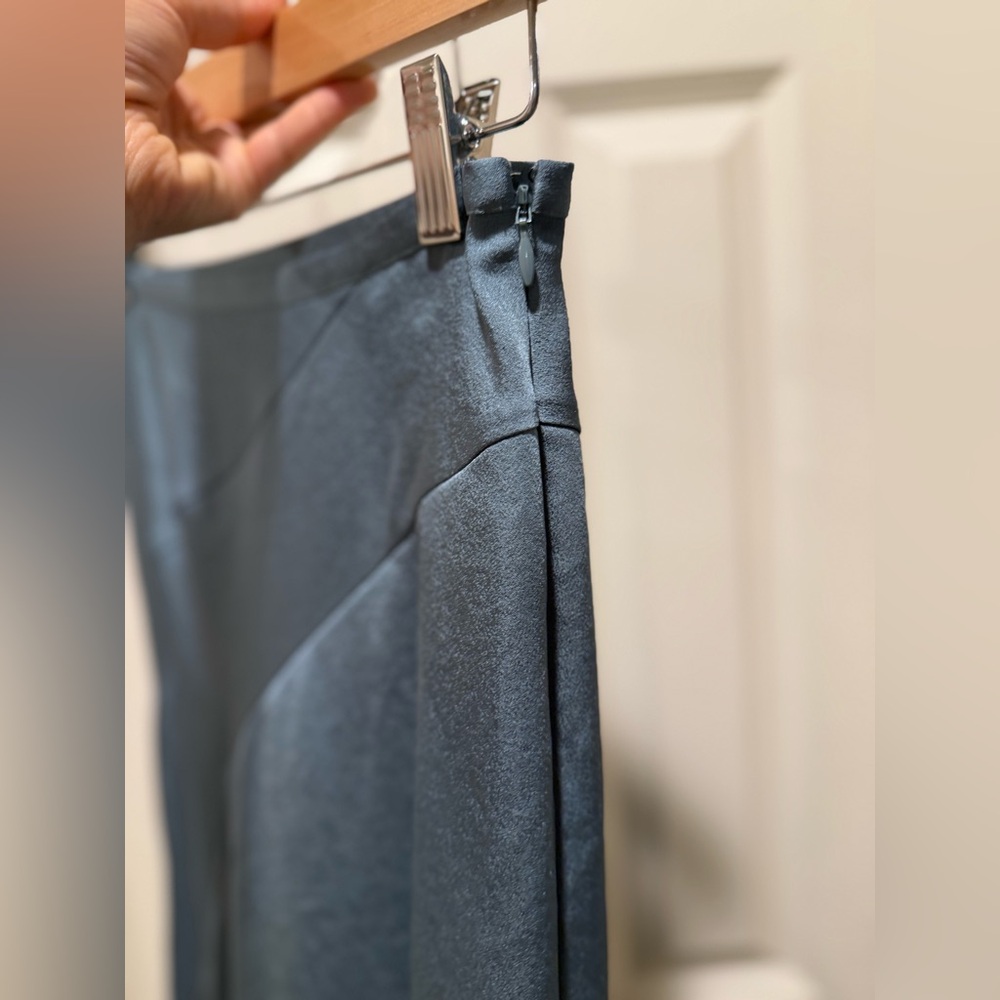 Vince Pleat-Detail Midi Skirt Drape Asymmetric Hem , size 0/XS - Picture 6 of 13